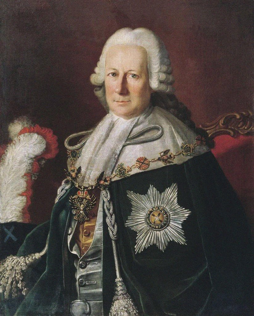 Detail of Portrait of the Admiral Semyon Ivanovich Mordvinov (After Carl Ludwig Christineck)), 1771 by Anonymous
