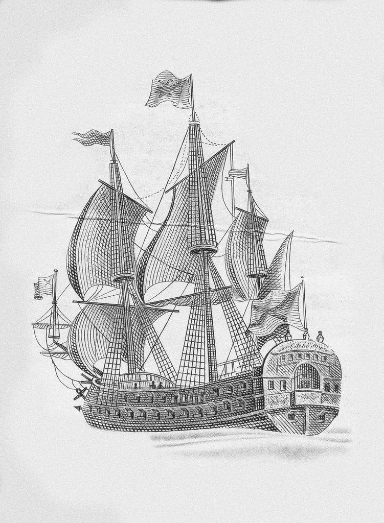 Detail of Russian ship of the line Poltava (1712) by Anonymous