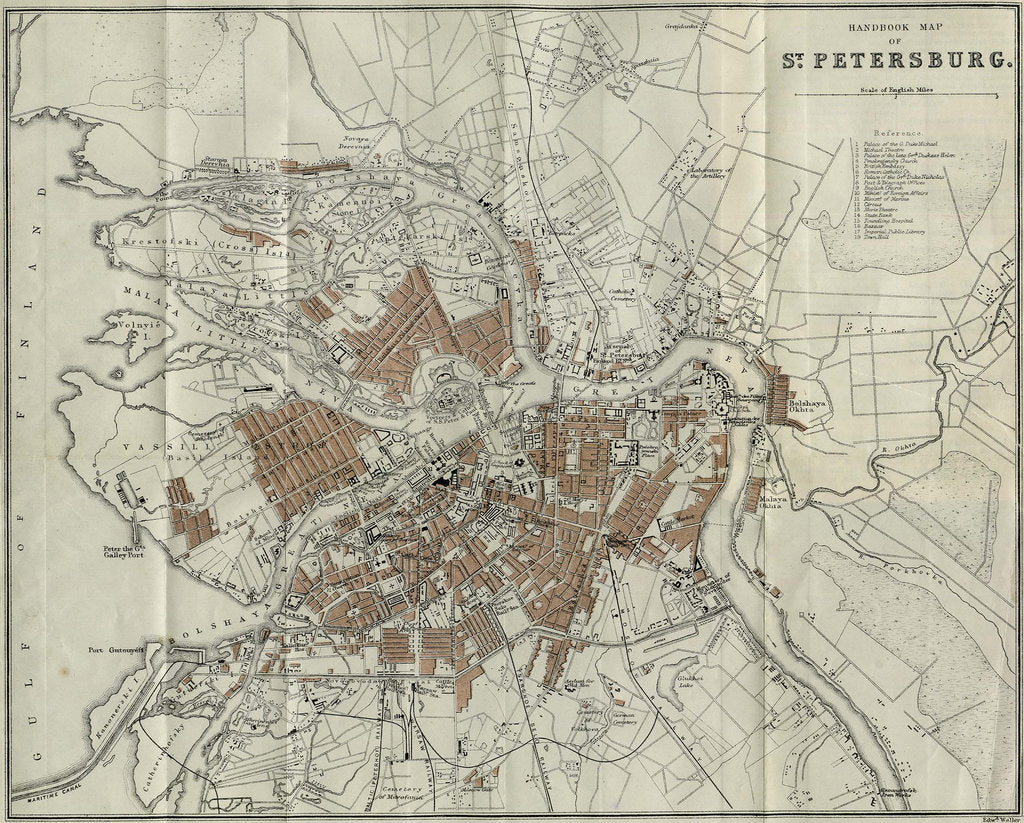 Detail of Map of Petersburg, 1893 by Anonymous master