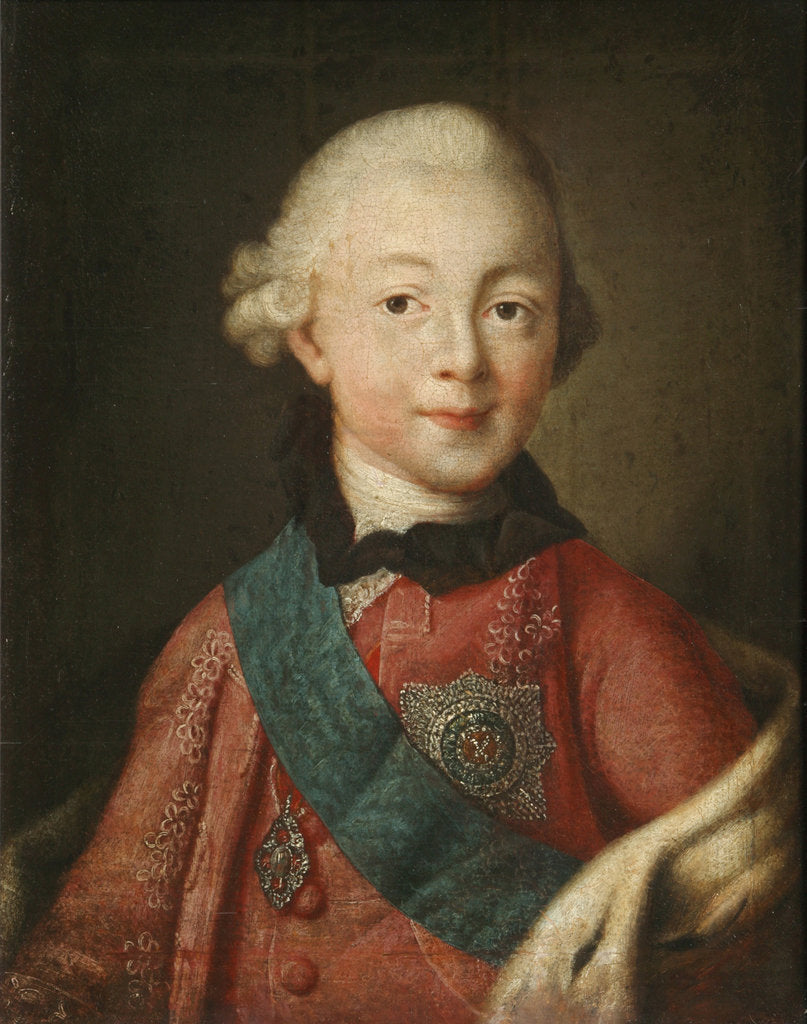 Detail of Portrait of Grand Duke Pavel Petrovich, 1765 by Alexei Petrovich Antropov
