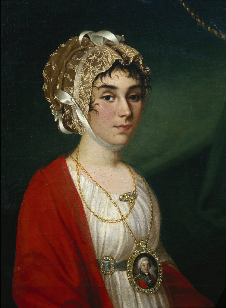 Detail of Portrait of the Actress and Singer, Countess Praskovya Sheremetyeva (Zhemchugova), 1802 by Nikolai Ivanovich Argunov