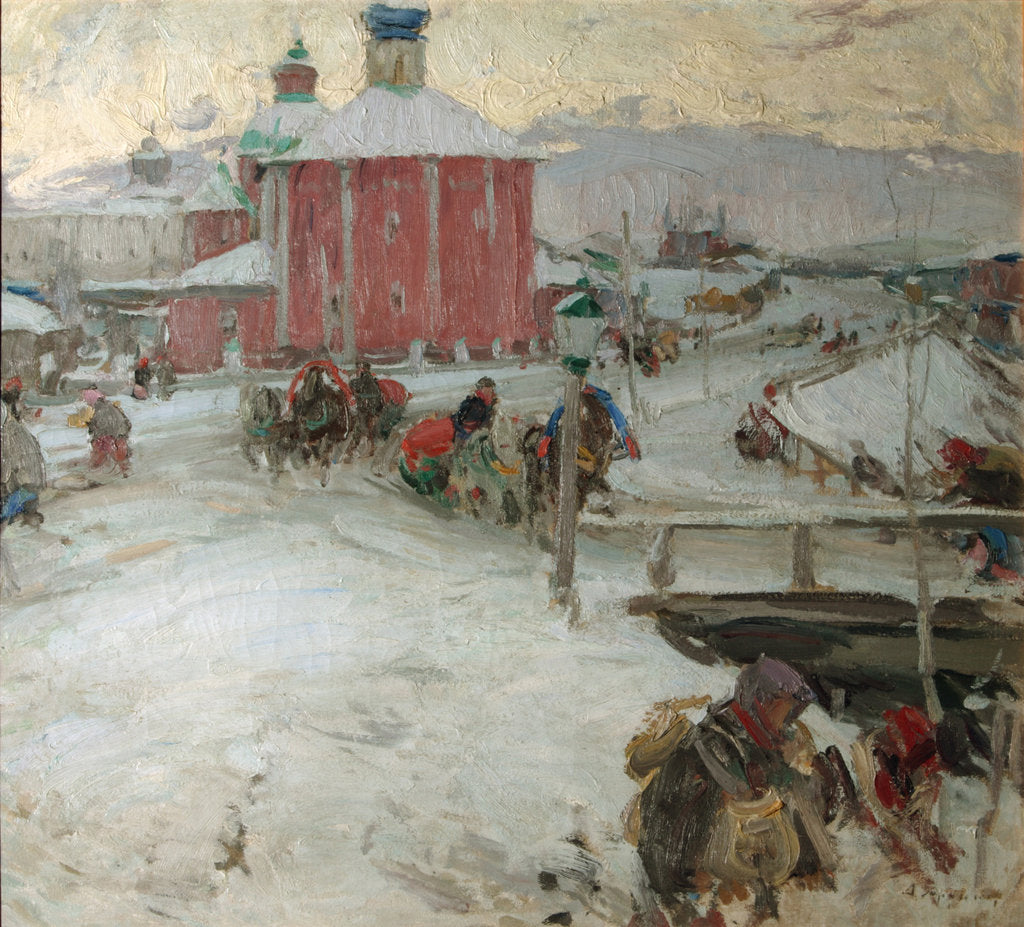 Detail of Winter, 1909 by Abram Yefimovich Arkhipov