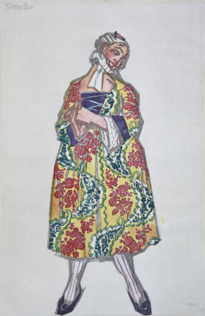 Detail of Costume design for the ballet Le donne di buon umore by C. Goldoni, 1917 by Léon Bakst