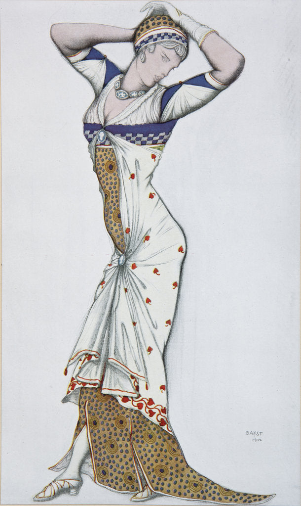 Detail of Design of a modern Dress, 1910s by Léon Bakst