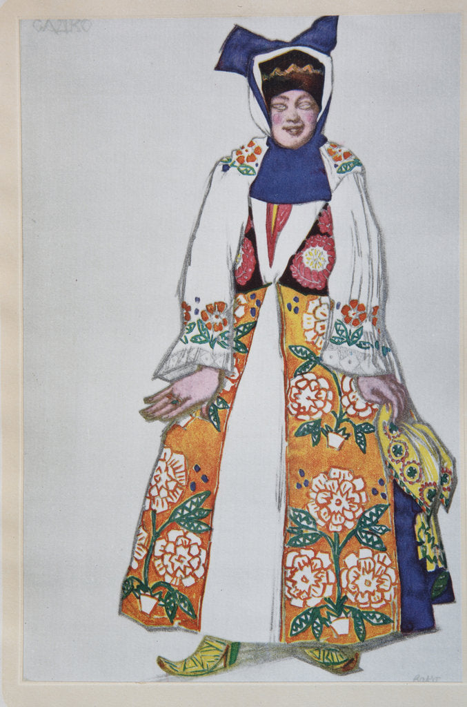 Detail of Costume design for the opera Sadko by N. Rimsky-Korsakov, 1917 by Léon Bakst