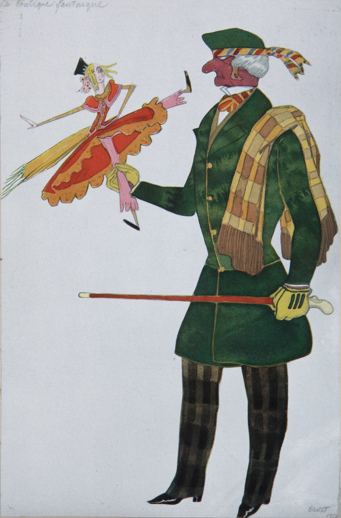 Detail of Englishman. Costume design for the ballet The Magic Toy Shop by G. Rossini, 1919 by Léon Bakst