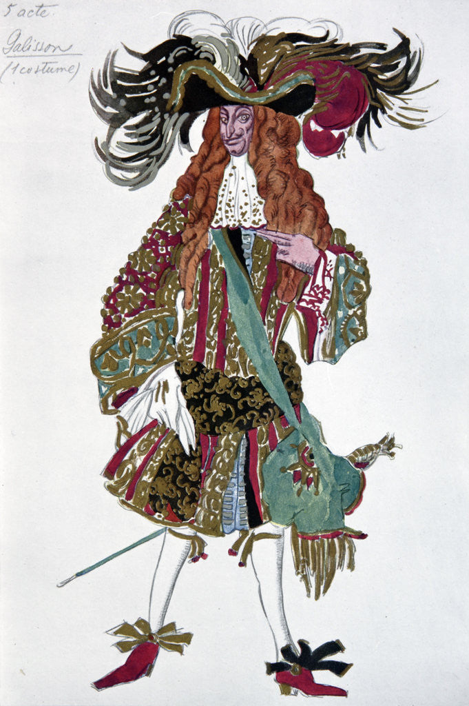 Detail of Galisson. Costume design for the ballet Sleeping Beauty by P. Tchaikovsky by Leon Bakst