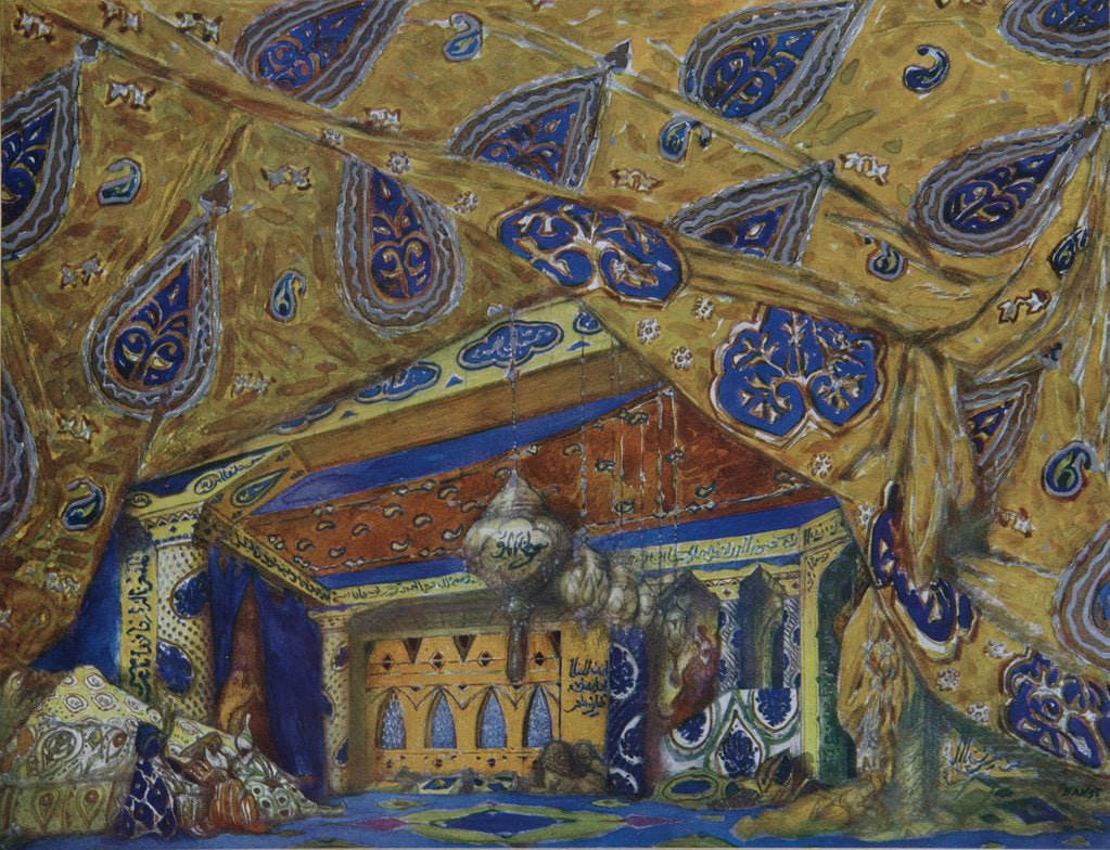 Detail of Stage design for the ballet Oriental Fantasy by Ippolitov-Ivanov and Mussorgsky, 1913 by Léon Bakst
