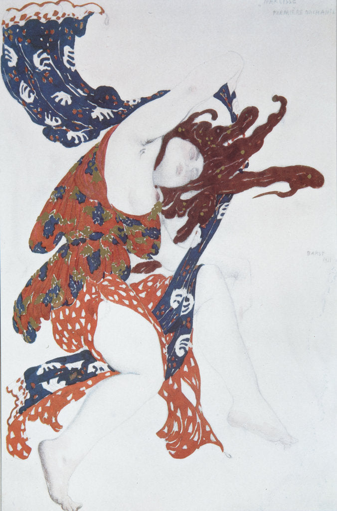 Detail of Bacchante. Costume design for the ballet Narcisse by N. Tcherepnin, 1911 by Léon Bakst