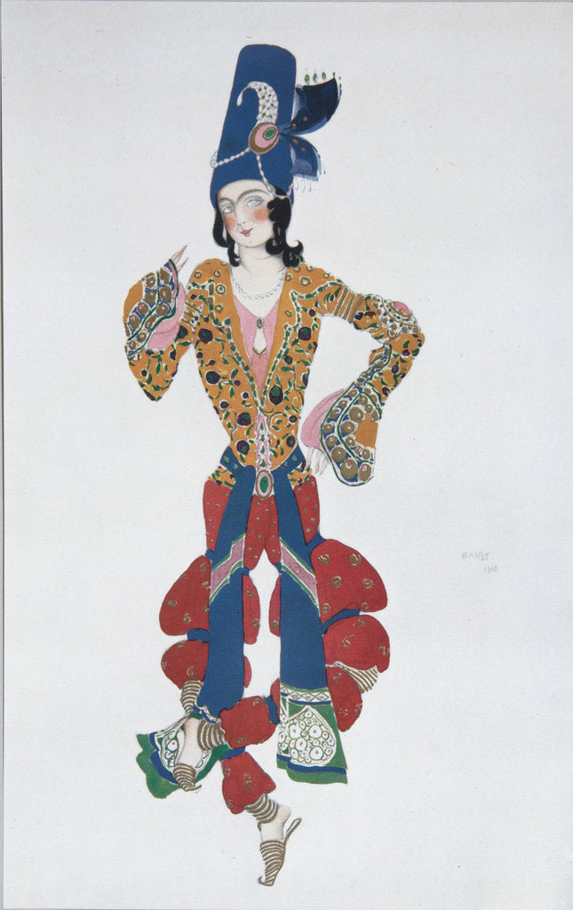 Detail of Costume design for the ballet Sheherazade by N. Rimsky-Korsakov, 1910 by Léon Bakst