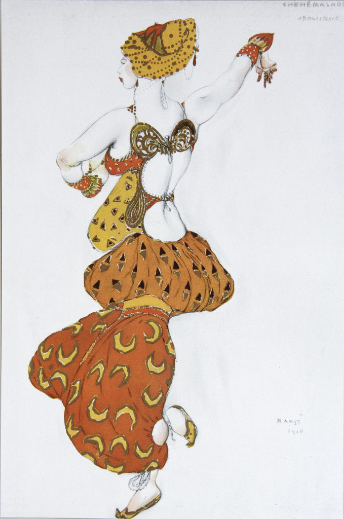 Detail of Odalisque. Costume design for the ballet Sheherazade by N. Rimsky-Korsakov, 1910 by Léon Bakst