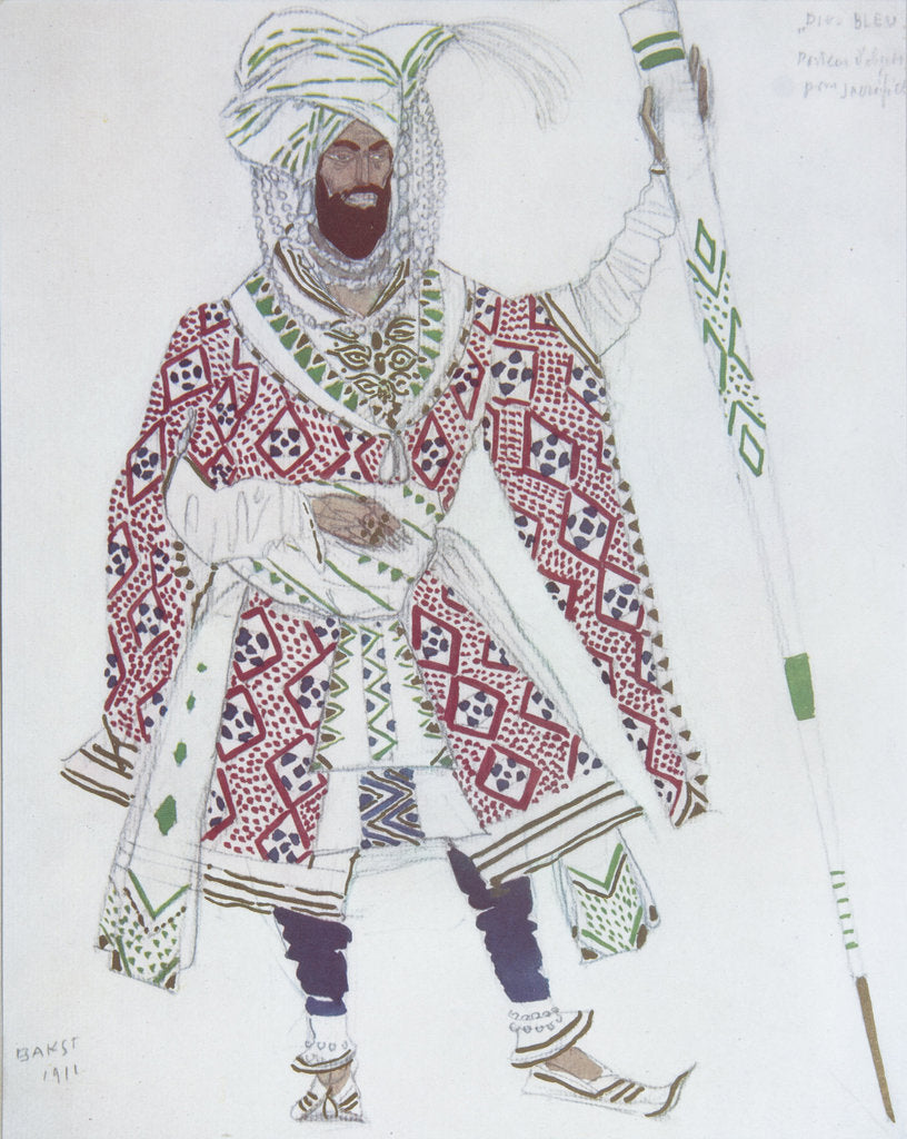 Detail of Costume design for the Ballet Blue God by R. Hahn, 1912 by Léon Bakst