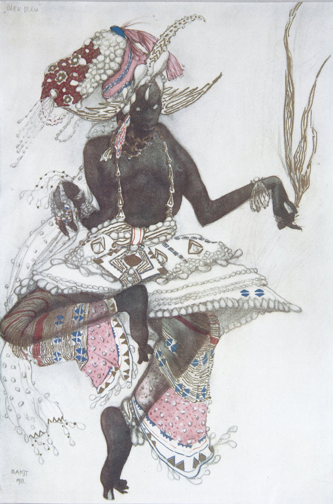 Detail of Costume design for the Ballet Blue God by R. Hahn, 1912 by Léon Bakst