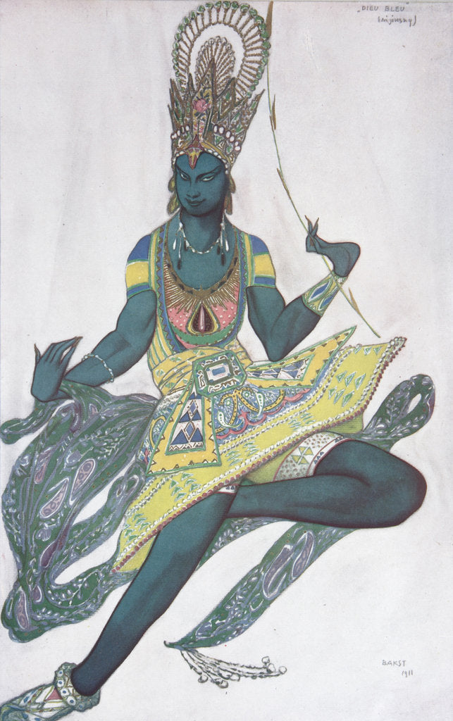Detail of Vaslav Nijinsky. Costume design for the Ballet Blue God by R. Hahn, 1912 by Léon Bakst