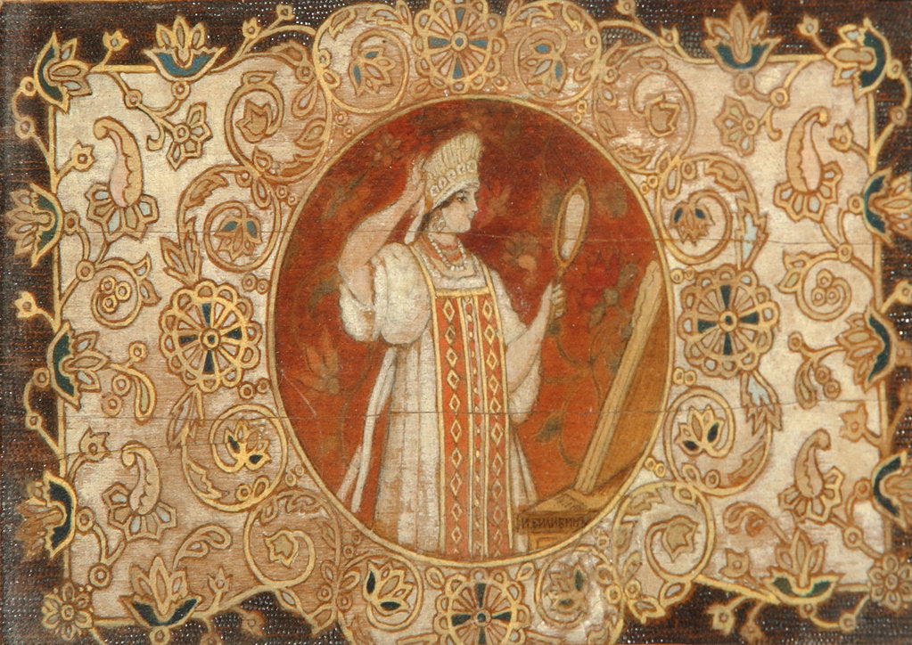 Detail of Mirror, mirror on the wall. by Ivan Yakovlevich Bilibin