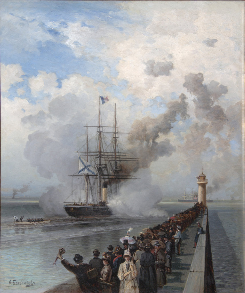 Detail of Russian screw clipper Razboynik, 1888 by Alexei Petrovich Bogolyubov