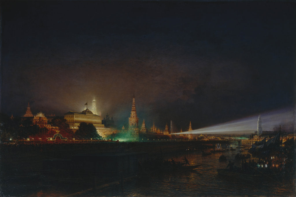 Detail of Illumination of the Moscow Kremlin, 1883 by Alexei Petrovich Bogolyubov