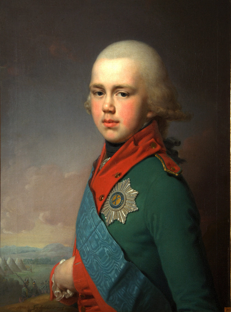 Detail of Portrait of Grand Duke Constantine Pavlovich of Russia, 1795 by Vladimir Lukich Borovikovsky