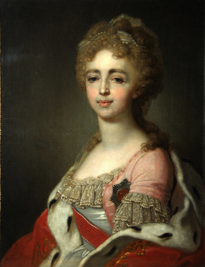 Detail of Portrait of Grand Duchess Alexandra Pavlovna, Daughter of Emperor Paul I, 1798 by Vladimir Lukich Borovikovsky