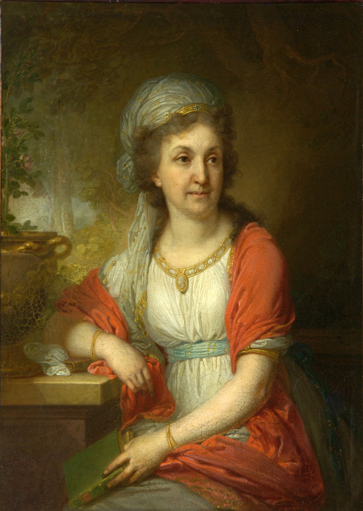 Detail of Portrait of Countess Yekaterina Alexeyevna Musina-Pushkina, 1797 by Vladimir Lukich Borovikovsky