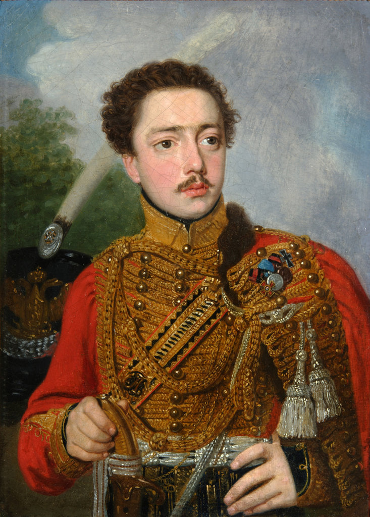 Detail of Portrait of Pavel Semyonovich Masyukov, 1817 by Vladimir Lukich Borovikovsky