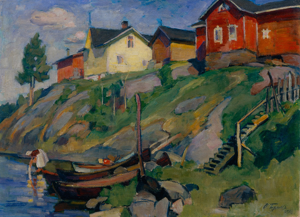 Detail of A country village in Finland, 1915 by Osip Emmanuilovich Braz