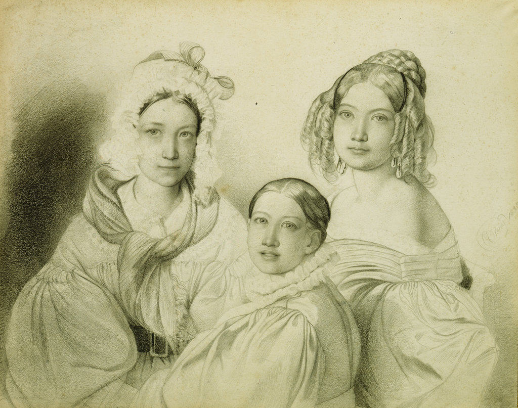 Detail of Portrait of Countesses Praskovia, Nadezhda and Maria Vyazemsky, 1835 by Fyodor Antonovich Bruni