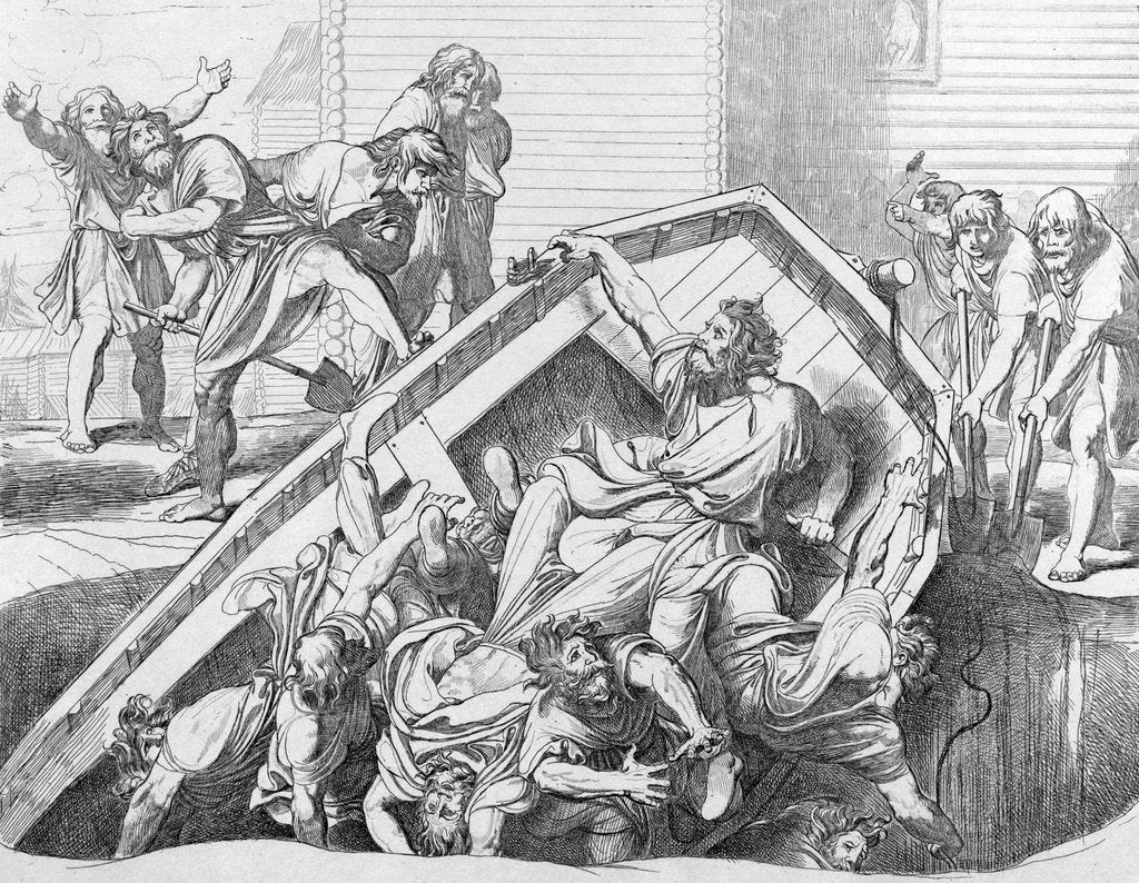 Detail of Olgas avenge to the Drevlians, before 1839 by Fyodor Antonovich Bruni
