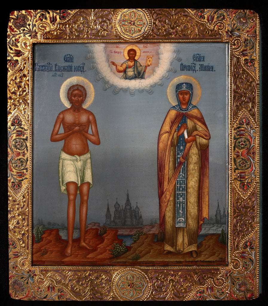 Detail of Basil the Blessed and Saint Mary of Egypt, 1901 by Osip Semionovich Chirikov
