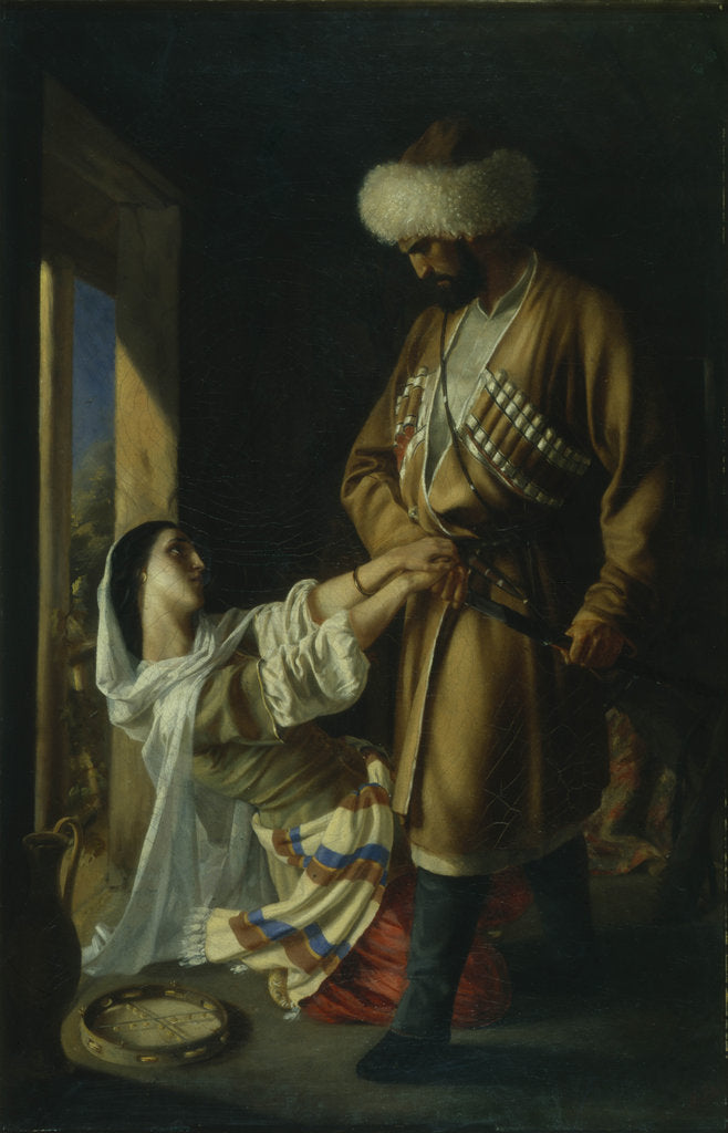 Detail of Leila and Khadji Abrek (After the poem by M. Lermontov), 1852 by Nikolai Nikolayevich Ge