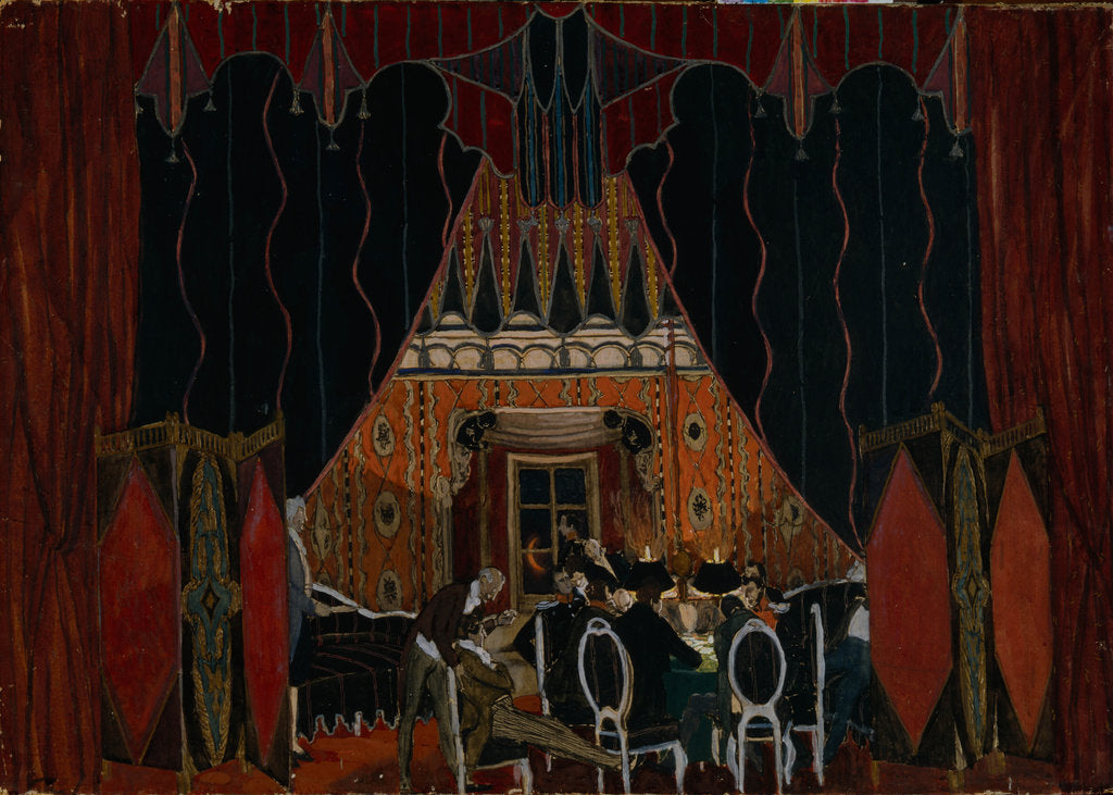 Detail of Stage design for the theatre play The Masquerade by M. Lermontov, 1917 by Alexander Yakovlevich Golovin