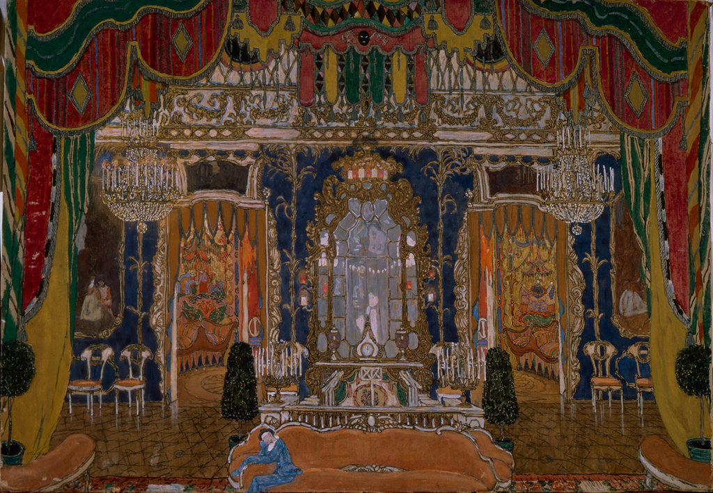 Detail of Stage design for the theatre play The Masquerade by M. Lermontov, 1917 by Alexander Yakovlevich Golovin