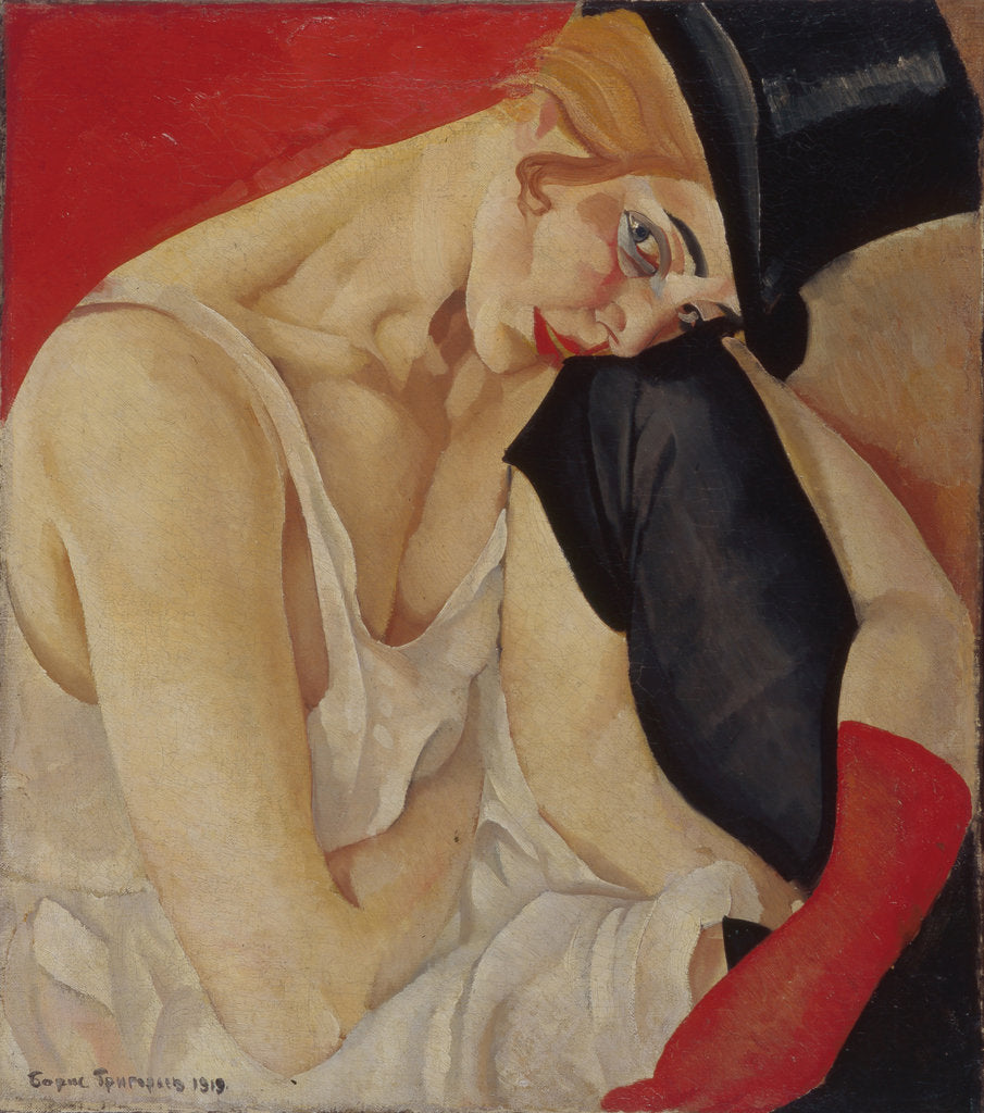 Detail of Lady in Top Hat, 1919 by Boris Dmitryevich Grigoriev