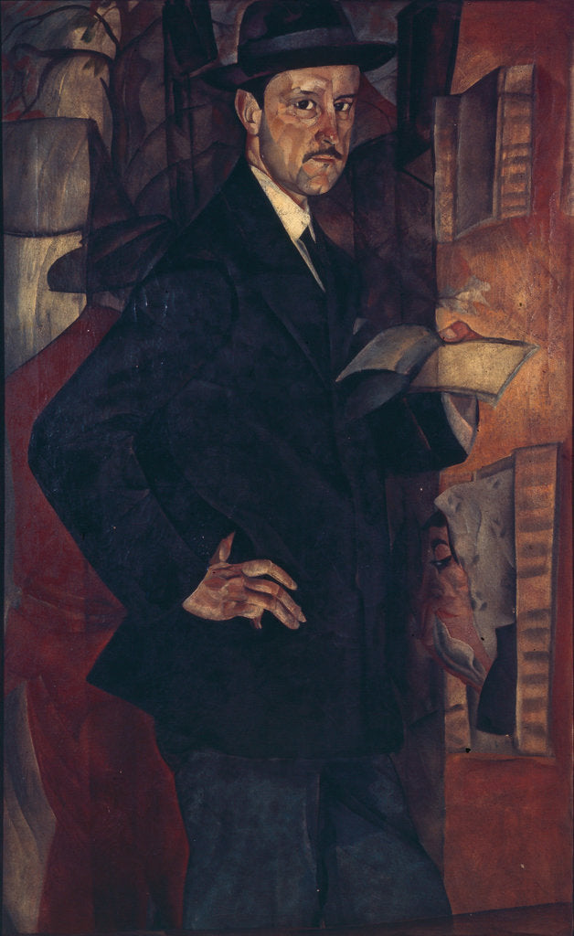 Detail of Portrait of the artist Mstislav Dobuzhinsky, 1917 by Boris Dmitryevich Grigoriev