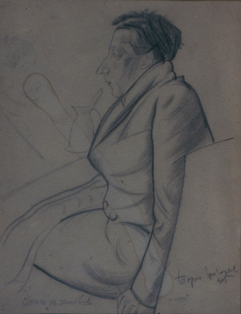 Detail of Portrait of the Poet Velimir Khlebnikov, 1915 by Boris Dmitryevich Grigoriev