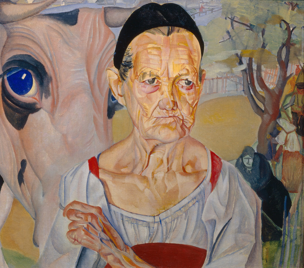 Detail of Dairywoman by Boris Dmitryevich Grigoriev