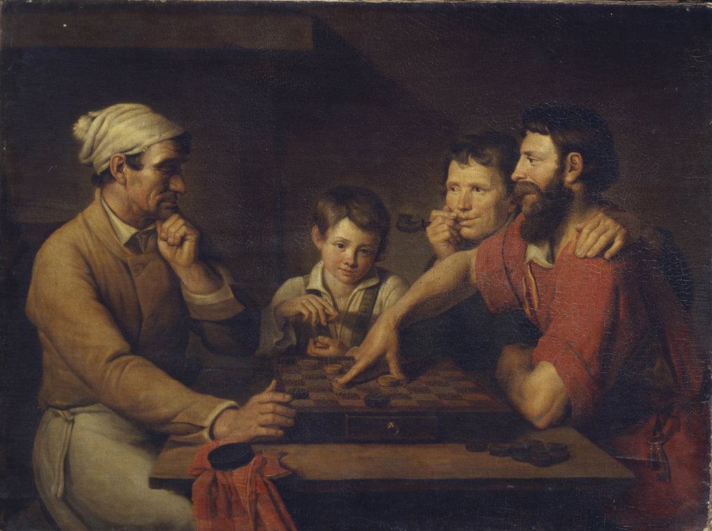 Detail of A Cook Playing Draughts with a Caretaker, 1824 by Vasily Ivanovich Gryaznov