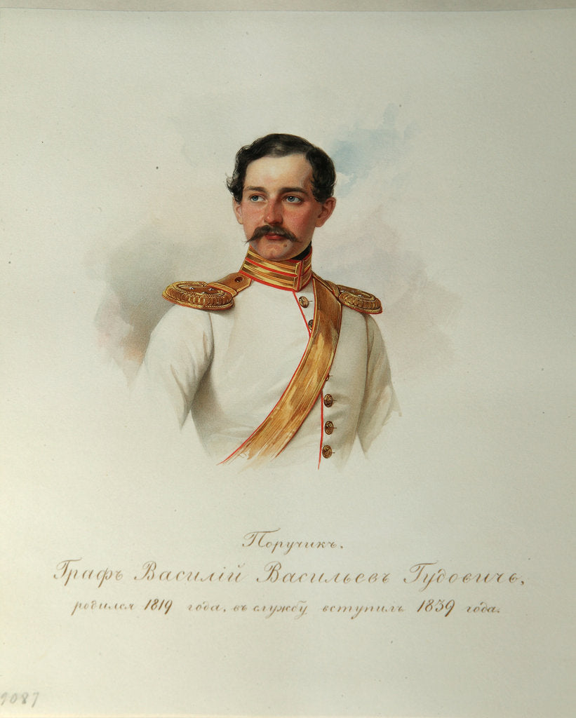 Detail of Portrait of Count Vasily Vasilyevich Gudovich by Vladimir Ivanovich Hau