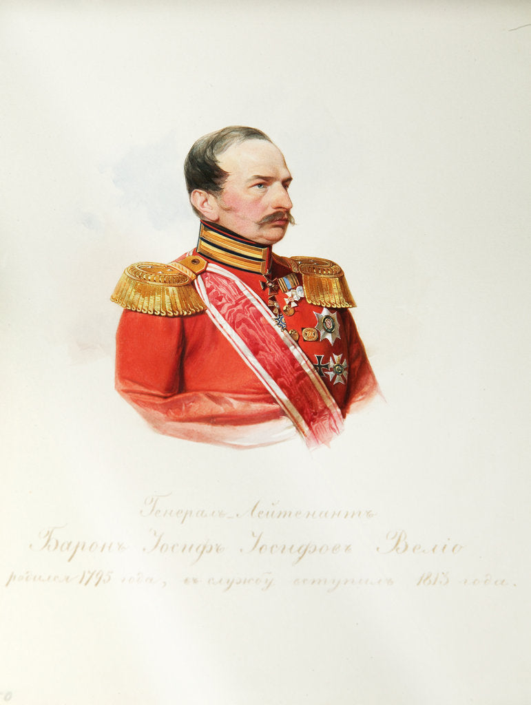 Detail of Portrait of Baron Iosif Iosifovich von Velio by Vladimir Ivanovich Hau