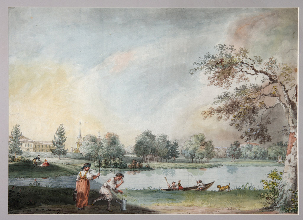 Detail of The Ponds before the Urban Estate of Count Alexei Kirillovich Razumovsky in Moscow, Early 1800s by Ivan Alexeyevich Ivanov