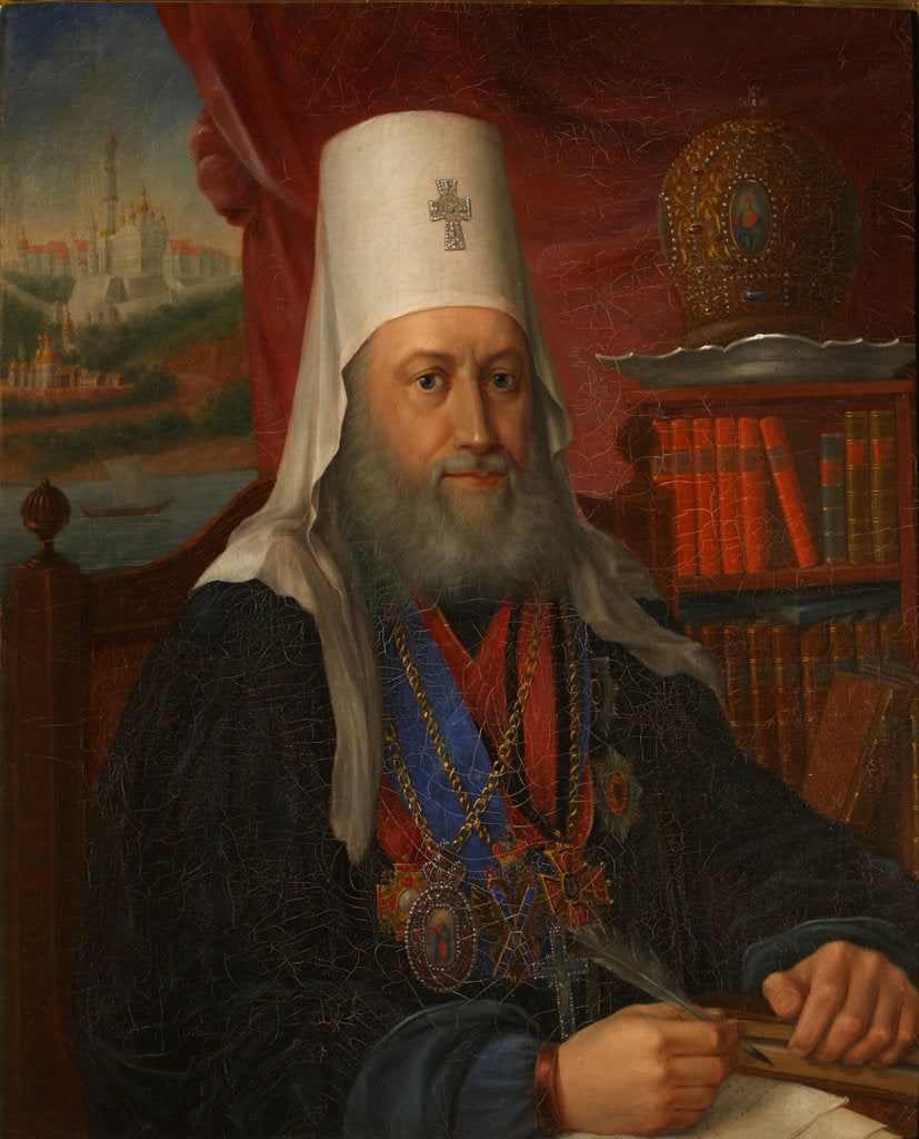 Detail of Portrait of Yevgeny Bolkhovitinov, Metropolitan of Kiev and Galicia, 1837 by Alexei Afanasyevich Kalashnikov