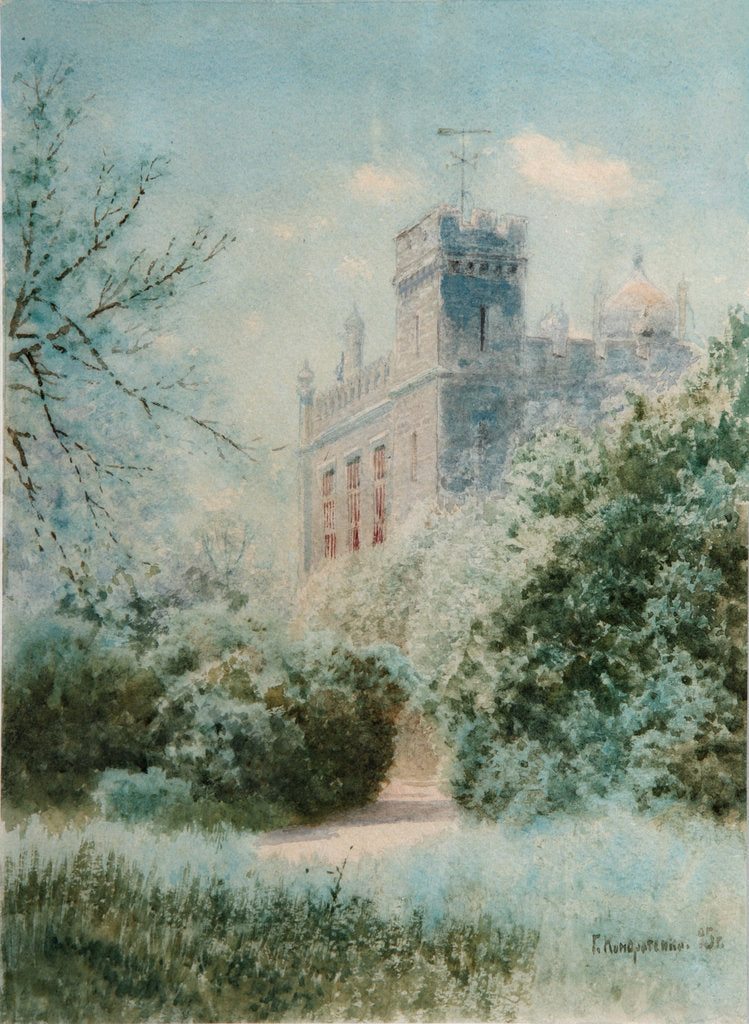 Detail of The Vorontsovsky Palace. Crimea, 1895 by Gavriil Pavlovich Kondratenko
