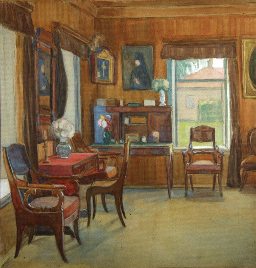 Interior in the House in Chegodayevo Village, 1900s by Olga Nikolayevna Korovina