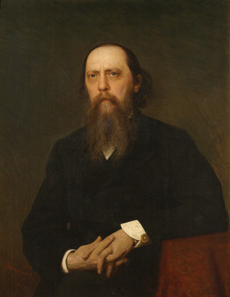Detail of Portrait of the author Mikhail Saltykov-Shchedrin, 1879 by Ivan Nikolayevich Kramskoi