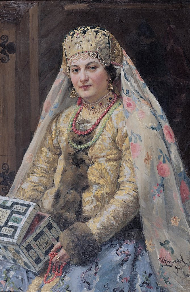 Detail of Portrait of the Artists Wife, 1917 by Ivan Semyonovich Kulikov