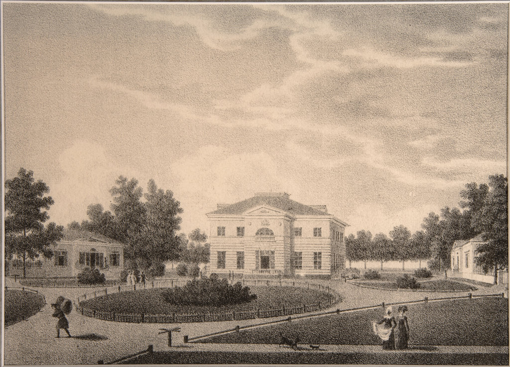 Detail of View of the House of Princess Natalya Petrovna Galitzine in the Gorodnya Estate, 1820s by Semyon Prokhorovich Lukin