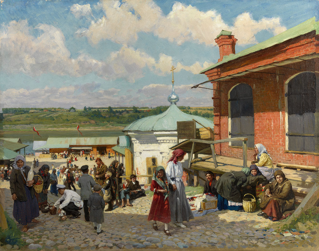 Detail of View of Plyos, 1918 by Alexander Vladimirovich Makovsky