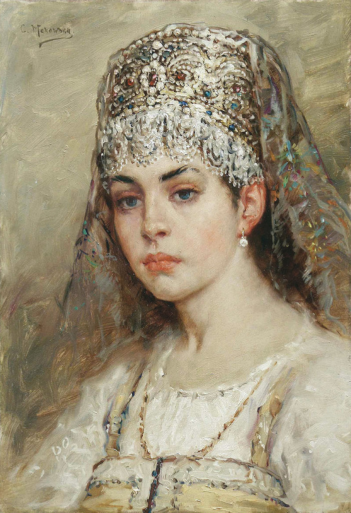 Detail of Boyars Wife, 1880s by Konstantin Yegorovich Makovsky