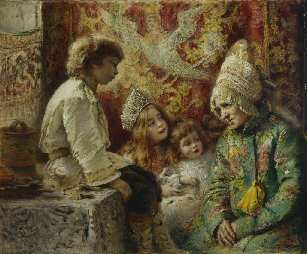 Detail of Grandma with Kids (Grandmothers Fairy Tale), 1882 by Konstantin Yegorovich Makovsky