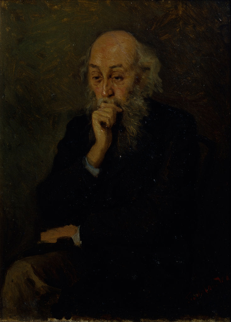 Detail of Portrait of the artist Nikolai Ge by Grigori Grigoryevich Myasoedov